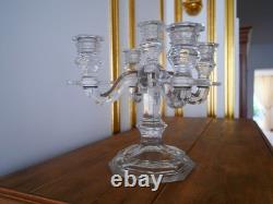 Bougeoir chandelier girandole cristal Baccarat régence 5 bougie Harcourt Ancien