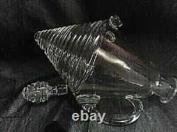 CARAFE ANCIEN sur 2 pieds en verre soufflé à DECANTER LE VIN h. 19 x 30cm en TBE