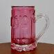 CRANBERRY GLASS, chope ancienne en verre, en cristal, belle & grande chope