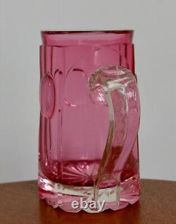 CRANBERRY GLASS, chope ancienne en verre, en cristal, belle & grande chope