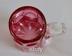 CRANBERRY GLASS, chope ancienne en verre, en cristal, belle & grande chope