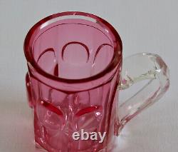 CRANBERRY GLASS, chope ancienne en verre, en cristal, belle & grande chope