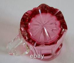 CRANBERRY GLASS, chope ancienne en verre, en cristal, belle & grande chope