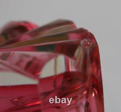 CRANBERRY GLASS, chope ancienne en verre, en cristal, belle & grande chope