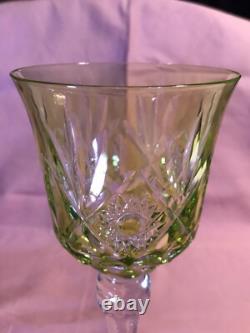 CRISTAL ST LOUIS 6 ANCIENS GRANDS VERRES À VIN COULEUR H 20 cm