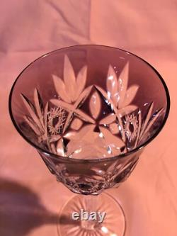 CRISTAL ST LOUIS 6 ANCIENS GRANDS VERRES À VIN COULEUR H 20 cm