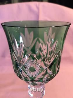 CRISTAL ST LOUIS 6 ANCIENS GRANDS VERRES À VIN COULEUR H 20 cm