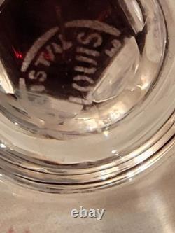 CRISTAL ST LOUIS 6 ANCIENS GRANDS VERRES À VIN COULEUR H 20 cm