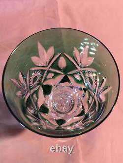 CRISTAL ST LOUIS 6 ANCIENS GRANDS VERRES À VIN COULEUR H 20 cm