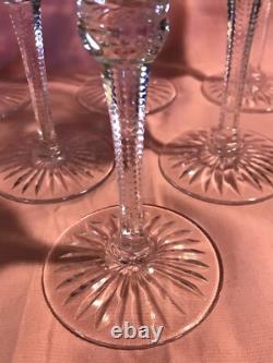CRISTAL ST LOUIS 6 ANCIENS GRANDS VERRES À VIN COULEUR H 20 cm