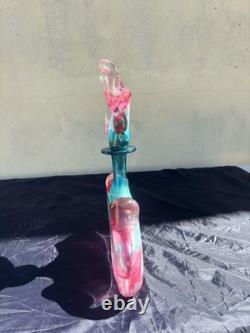 Carafe Ancienne En Verre De Murano Souffle Art Verrier
