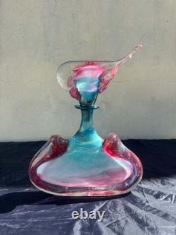 Carafe Ancienne En Verre De Murano Souffle Art Verrier