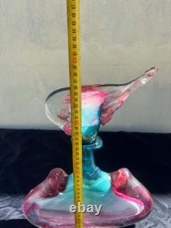 Carafe Ancienne En Verre De Murano Souffle Art Verrier