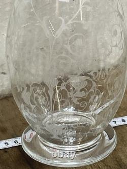 Carafe Cristal De Baccarat Ancienne Cognac J G Monnet & Cie Vers 1900 Ciselee
