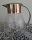 Carafe Rafra&icirc;chissoir Ancien + Tube Gla&ccedil;ons Verre Moul&eacute; + M&eacute;tal Argent&eacute;