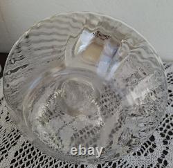 Carafe Rafraîchissoir Ancien + Tube Glaçons Verre Moulé + Métal Argenté