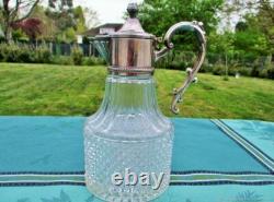 Carafe ancienne Crystal argenté Antique Silver Crystal Carafe