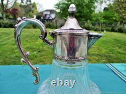 Carafe ancienne Crystal argenté Antique Silver Crystal Carafe