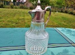 Carafe ancienne Crystal argenté Antique Silver Crystal Carafe