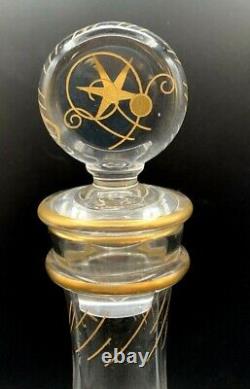 Carafe ancienne cristal art nouveau vers 1890-1900-gravé-doré-baccarat-st louis