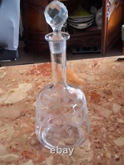 Carafe et 6 verres anciens Style Empire en Cristal Baccarat gravé