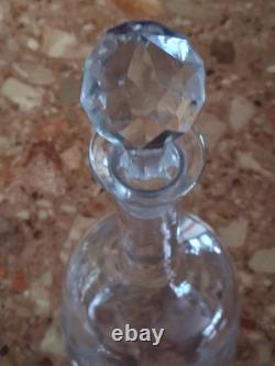Carafe et 6 verres anciens Style Empire en Cristal Baccarat gravé