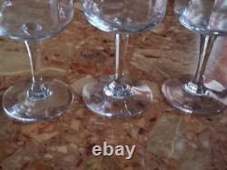 Carafe et 6 verres anciens Style Empire en Cristal Baccarat gravé