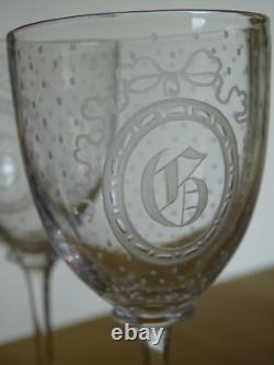 Clichy 6 Anciens Verres A Aperitif Cristal 19 Eme Style Napoleon III Monogramme