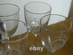Clichy 6 Anciens Verres A Aperitif Cristal 19 Eme Style Napoleon III Monogramme
