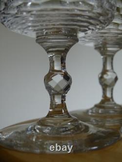 Clichy Cristal 6 Anciens Verres A Vin Rouge Modele Nid D'abeille + Filets 19 Eme