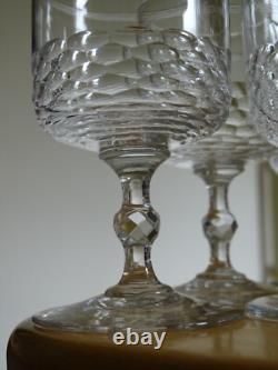 Clichy Cristal 6 Anciens Verres A Vin Rouge Modele Nid D'abeille + Filets 19 Eme