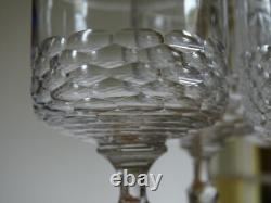 Clichy Cristal 6 Anciens Verres A Vin Rouge Modele Nid D'abeille + Filets 19 Eme