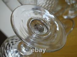 Clichy Cristal 6 Anciens Verres A Vin Rouge Modele Nid D'abeille + Filets 19 Eme