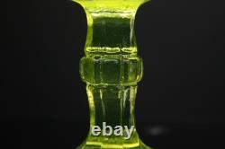 Compotier/Coupe Ouraline Verre Uranium Ancien Coupe sur Pied Art Nouveau 1915