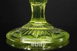 Compotier/Coupe Ouraline Verre Uranium Ancien Coupe sur Pied Art Nouveau 1915