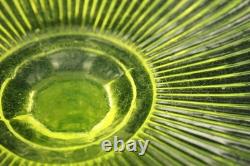 Compotier/Coupe Ouraline Verre Uranium Ancien Coupe sur Pied Art Nouveau 1915
