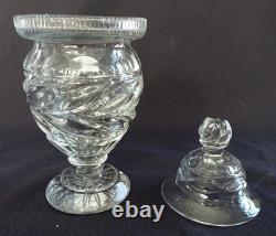 Confiturier ancien cristal du Creusot XIXe siècle