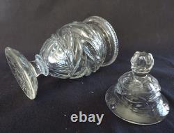 Confiturier ancien cristal du Creusot XIXe siècle
