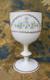 Coupe Ancienne En Opaline De Cristal, Décor De Fleurs Et Guirlandes Dorées