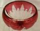 Coupe, Saladier, Cristal, taillé feuillage, rose transparent ancien
