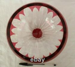 Coupe, Saladier, Cristal, taillé feuillage, rose transparent ancien