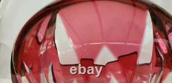 Coupe, Saladier, Cristal, taillé feuillage, rose transparent ancien