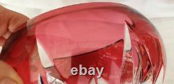 Coupe, Saladier, Cristal, taillé feuillage, rose transparent ancien
