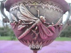 Coupe ancienne Lebellule et Mascaron bronze XIX siècle Art Nouveau