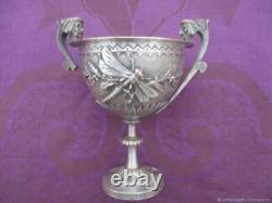 Coupe ancienne Lebellule et Mascaron bronze XIX siècle Art Nouveau