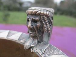 Coupe ancienne Lebellule et Mascaron bronze XIX siècle Art Nouveau