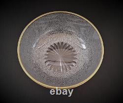 Coupe ancienne en cristal de Baccarat dégagé à l'acide taillé doré vers 1900