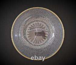 Coupe ancienne en cristal de Baccarat dégagé à l'acide taillé doré vers 1900