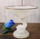 Coupe sur Pied Ancien en Verre de Opaline de Portieux Mod&egrave;le Dauphin Dor&eacute; Sign&eacute;