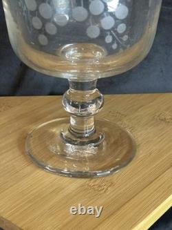 Coupe sur pied en cristal gravé à l'acide -Décor raisin Art de la table ancien